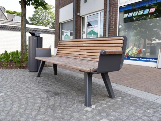 Parkbank mit Armlehnen Retro Grijsen