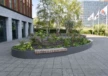 Maatwerk plantenbak met houten zitvlakken