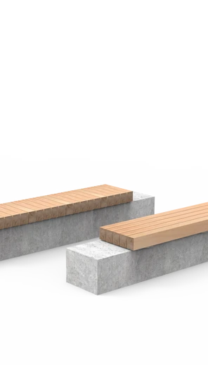 Houten zitranden voor de openbare ruimte