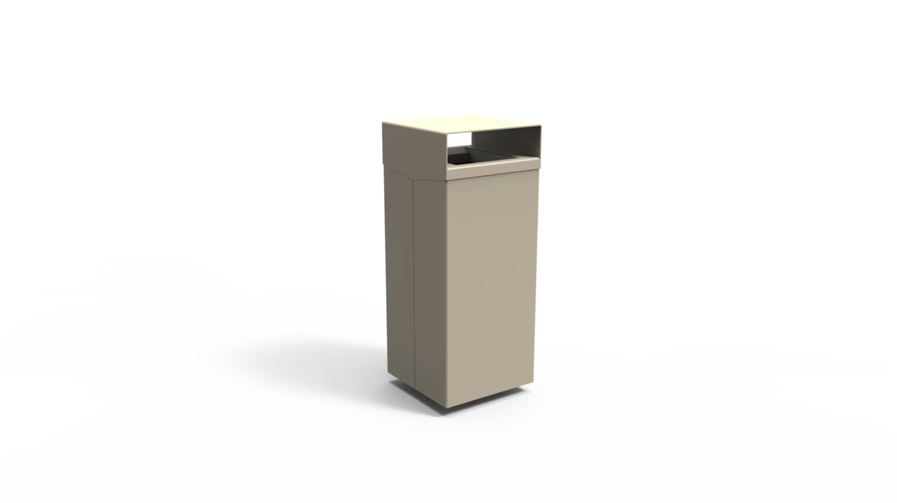 Product render Quadrat 70 litter bins Grijsen Park Straatdesign 1