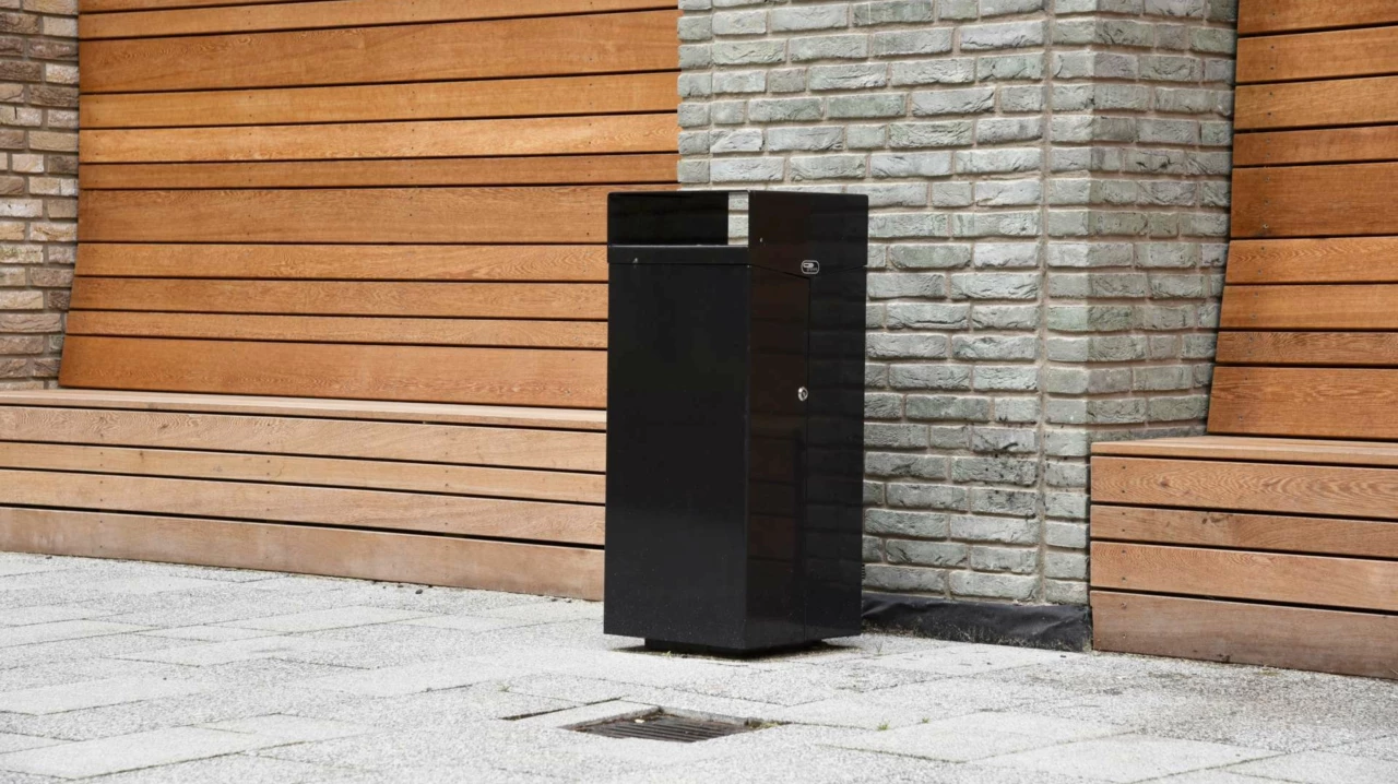 Afvalbak Quadrat 70 voor de openbare ruimte 2