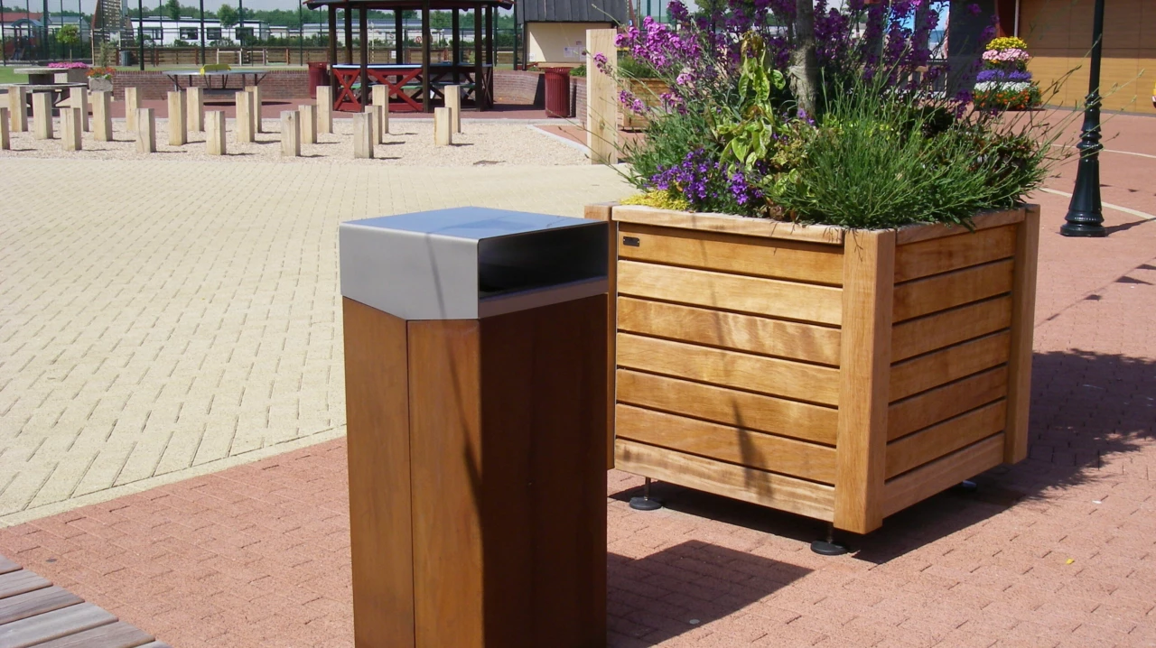 Afvalbak Quadrat 70 eco voor de openbare ruimte