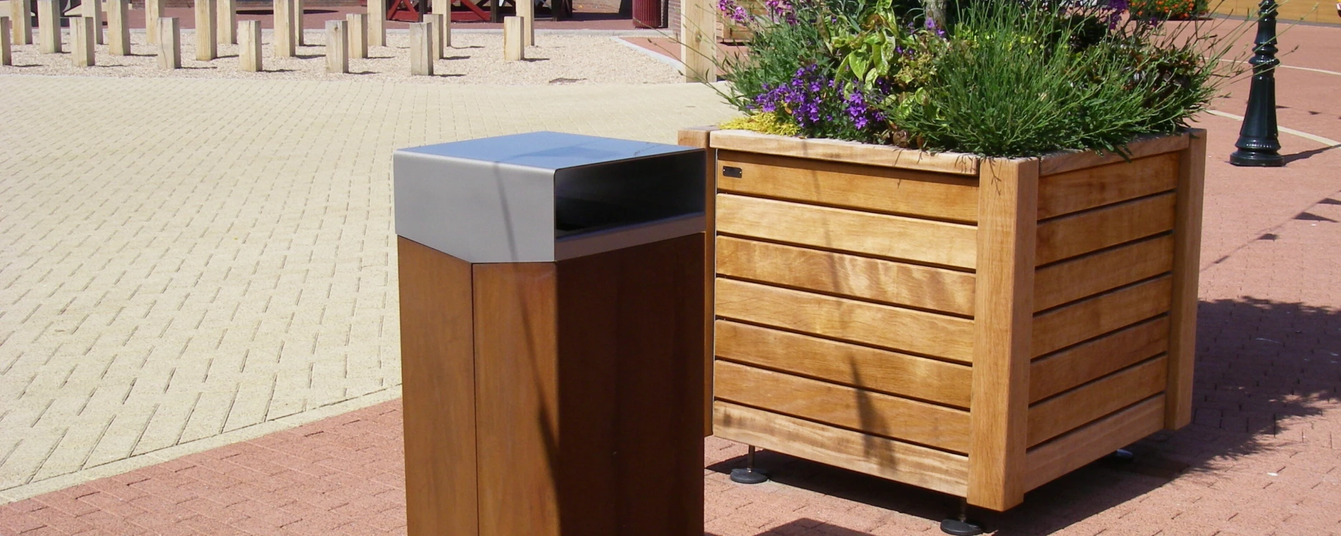 Afvalbak Quadrat 70 eco voor de openbare ruimte