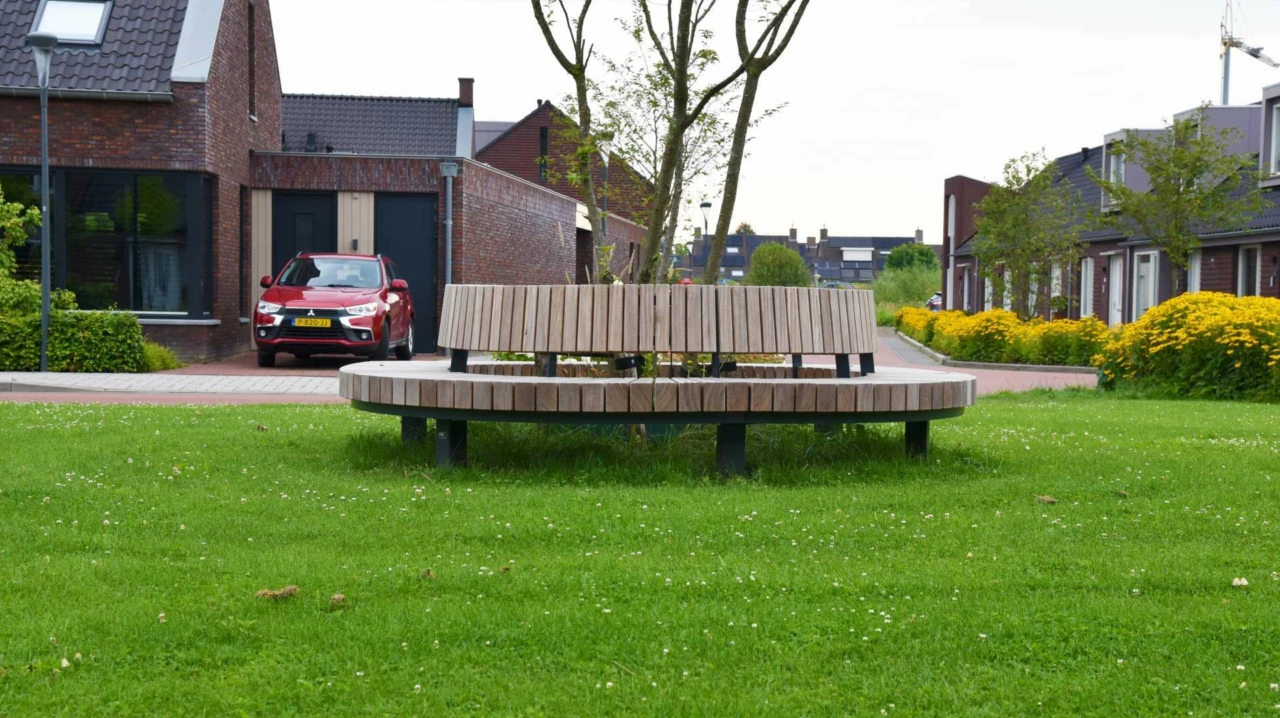Boombanken Plane met rugleuning voor de openbare ruimte 5