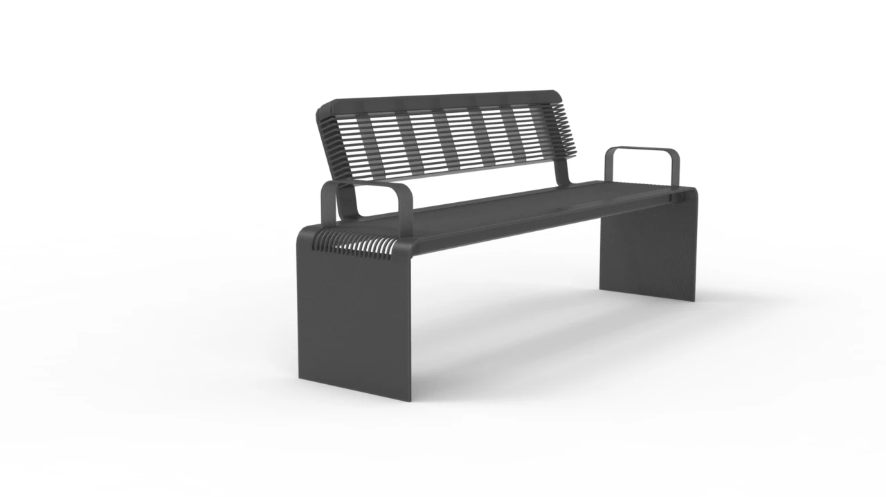 Bend single seat with back and armrest (impression image)