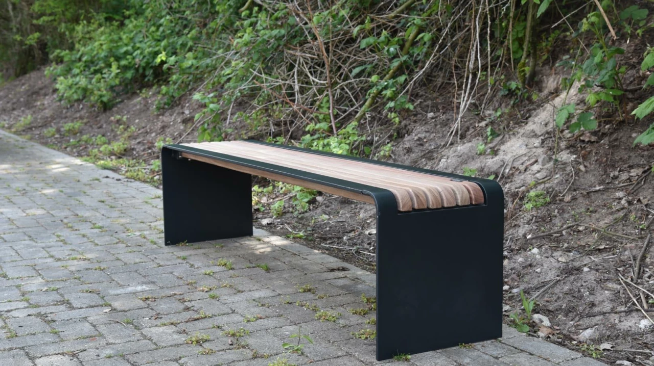 Bend Einzelsitz (schmale Leisten) Parkbänke Grijsen