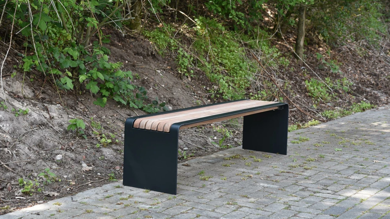 Bend Einzelsitz (schmale Leisten) Parkbänke Grijsen