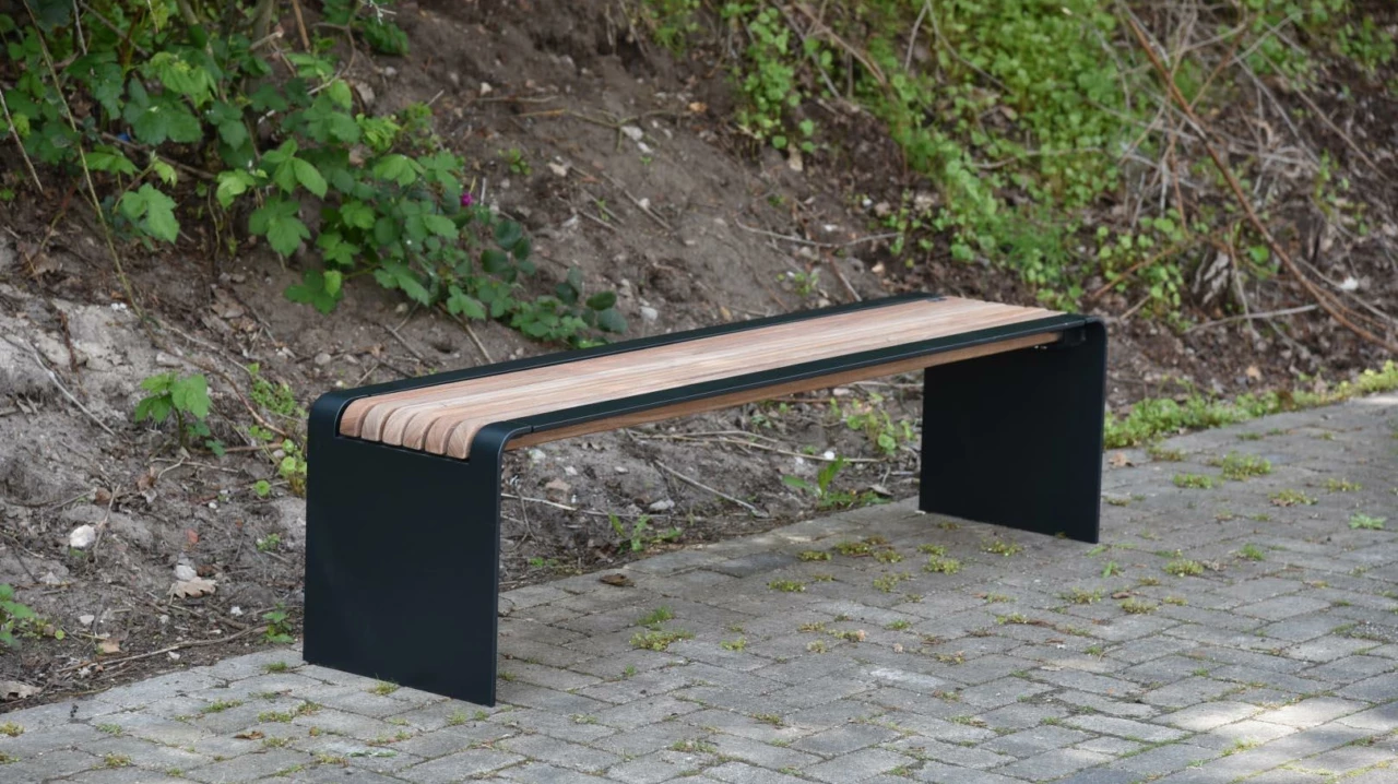 Bend Einzelsitz (schmale Leisten) Parkbänke Grijsen