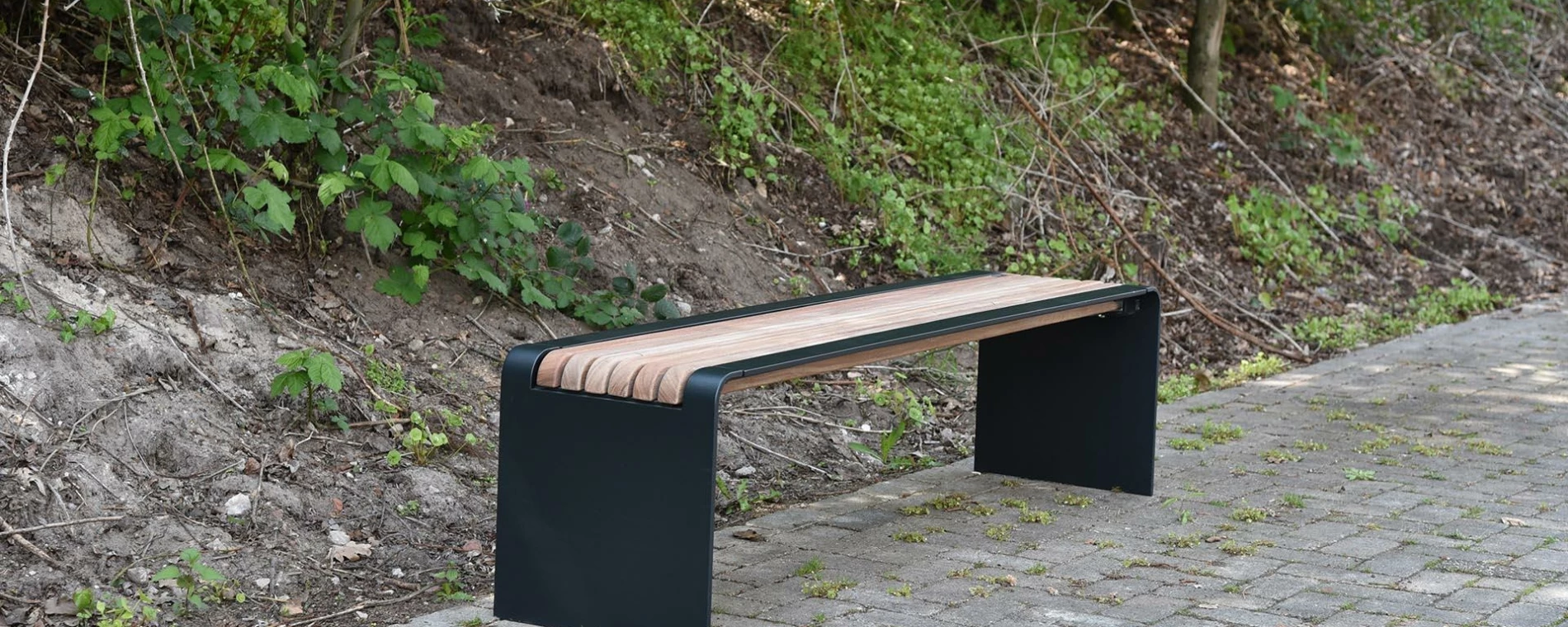 Bend Einzelsitz (schmale Leisten) Parkbänke Grijsen
