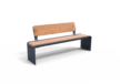 Buitenbank Bend enkelzits met rugleuning planken productrender