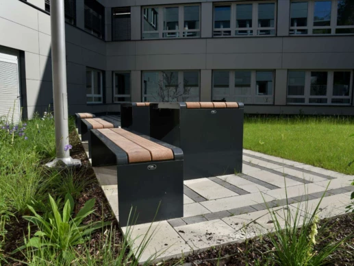 Buitenbank Bend enkelzits planken