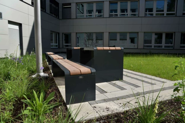 Buitenbank Bend enkelzits planken