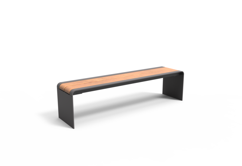 Buitenbank Bend enkelzits planken productrender