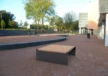 Buitenbank Bend poef planken