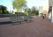 Buitenbank Cruzado enkelzits met rugleuning hout-staal