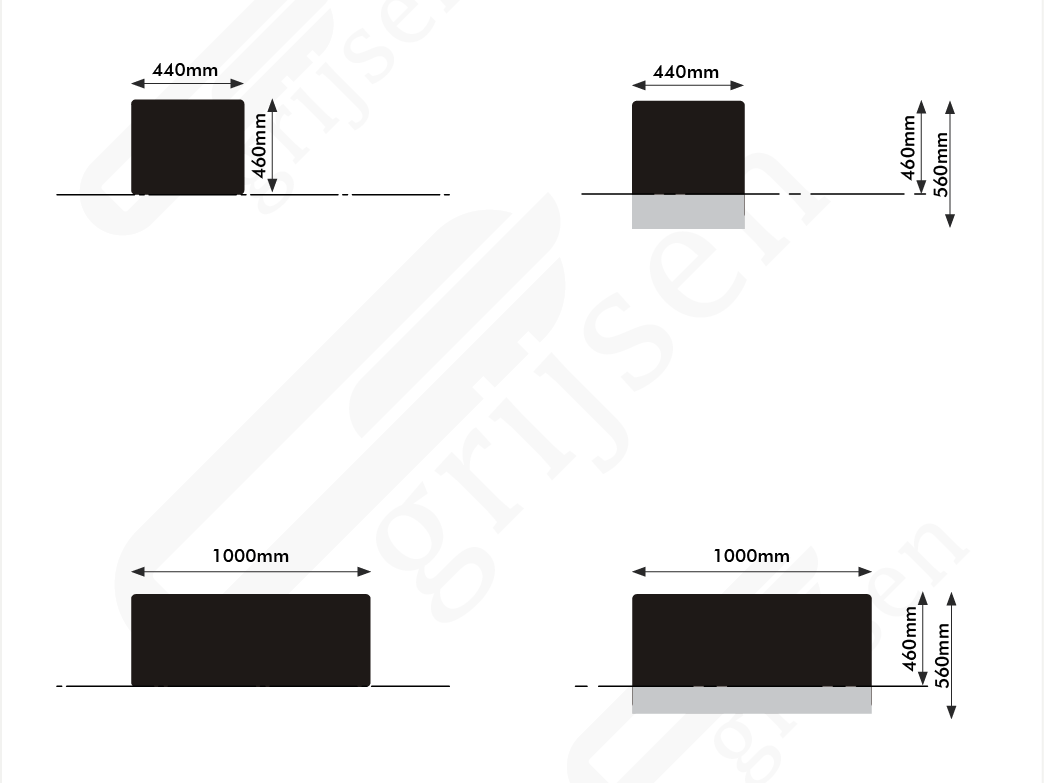 Zeichnung Grid Element 1 Parkbänke Grijsen