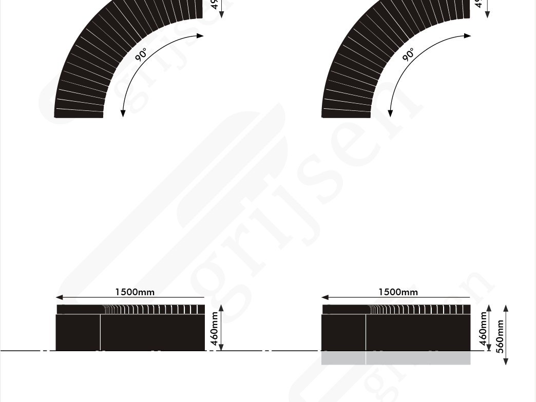 Zeichnung Grid Element 7 Parkbänke Grijsen