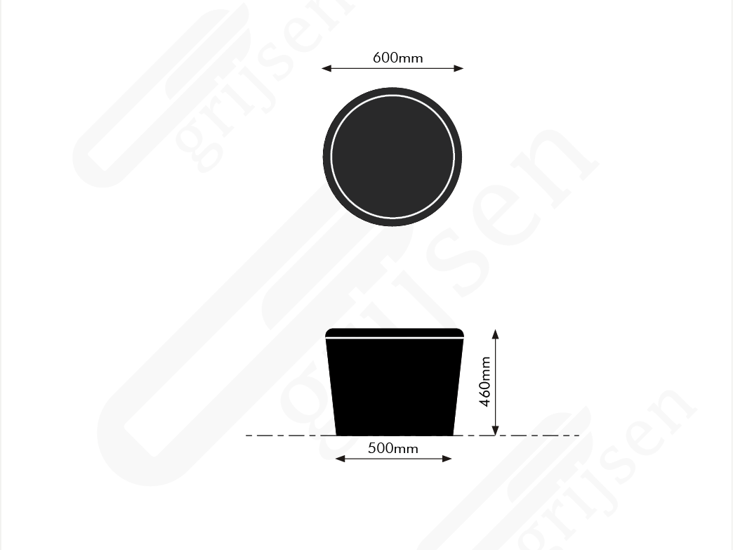 Zeichnung Grid Hocker 2 Parkbänke Grijsen