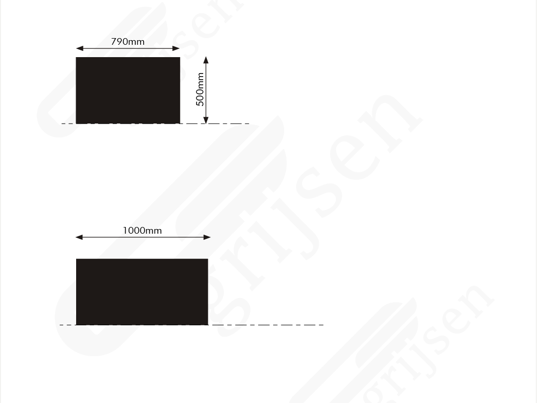 Buitenbank Lounge Element 1 maattekening