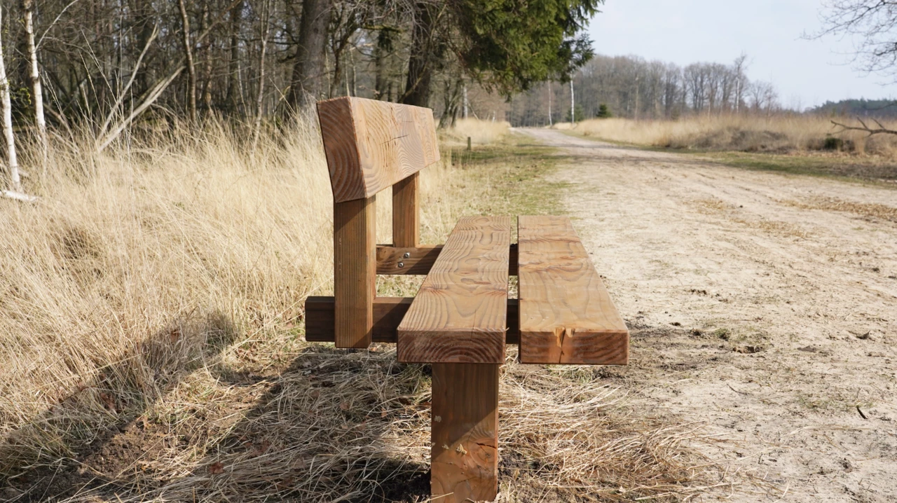 Buitenbank Natuur Comfort enkelzits met rugleuning
