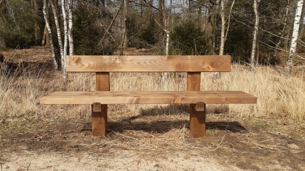 Buitenbank Natuur Comfort enkelzits met rugleuning