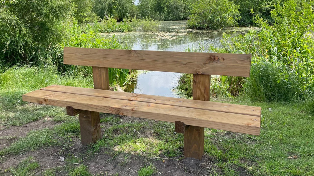 Buitenbank Natuur Comfort enkelzits met rugleuning