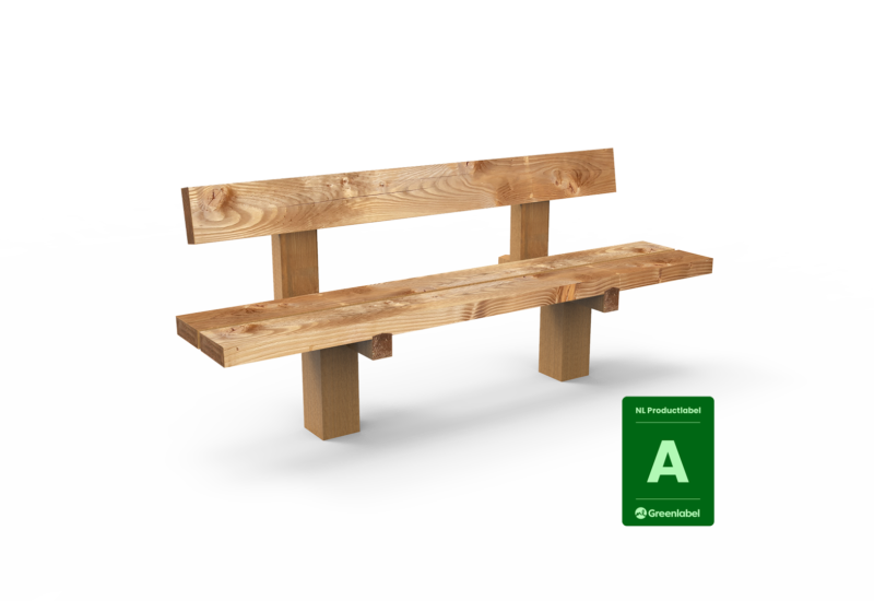 Buitenbank Natuur Comfort enkelzits met rugleuning productrender