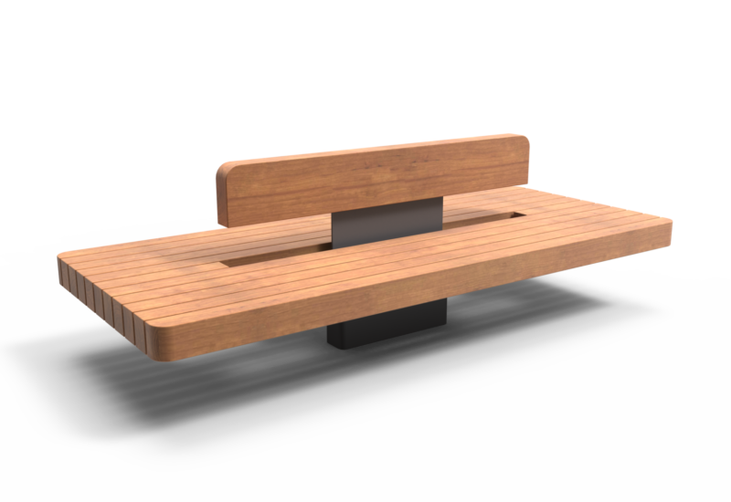 Product render Plane II double seat with backrest Grijsen