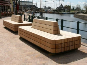 Buitenbank Plane Solid dubbelzits met rugleuning