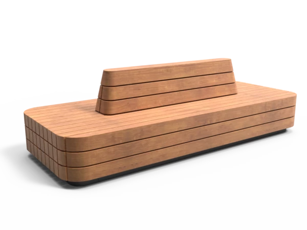Buitenbank Plane Solid dubbelzits met rugleuning productrender