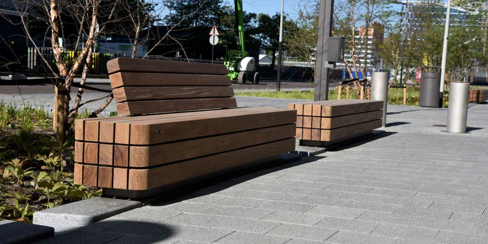 Buitenbank Plane Solid enkelzits met rugleuning