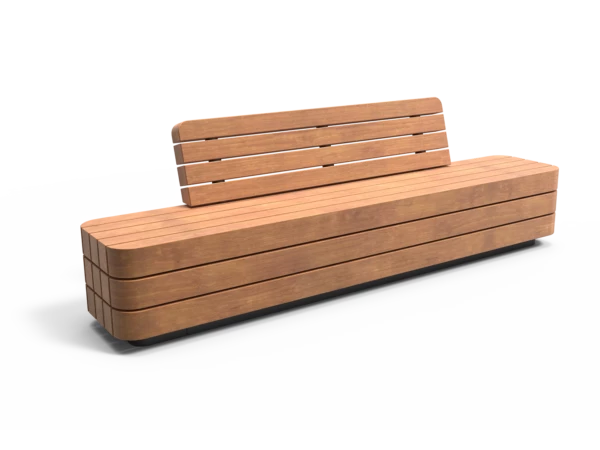 Buitenbank Plane Solid enkelzits met rugleuning productrender