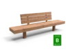 Buitenbank Plane enkelzits met rugleuning Comfort A en cortenstalen onderstel productrender