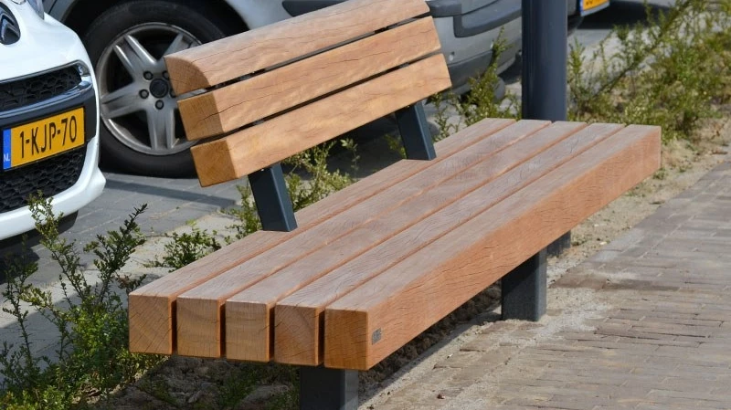 Plane Einzelsitz mit Rückenlehne B Parkbänke Grijsen
