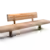 Rendering Plane Einzelsitz mit Rückenlehne B Parkbänke Grijsen