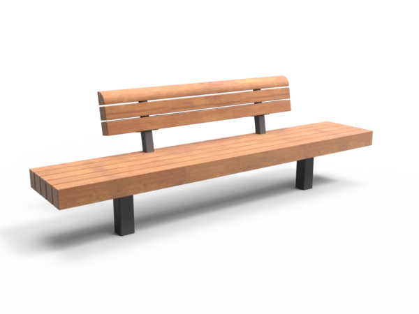 Rendering Plane Einzelsitz mit Rückenlehne B Parkbänke Grijsen