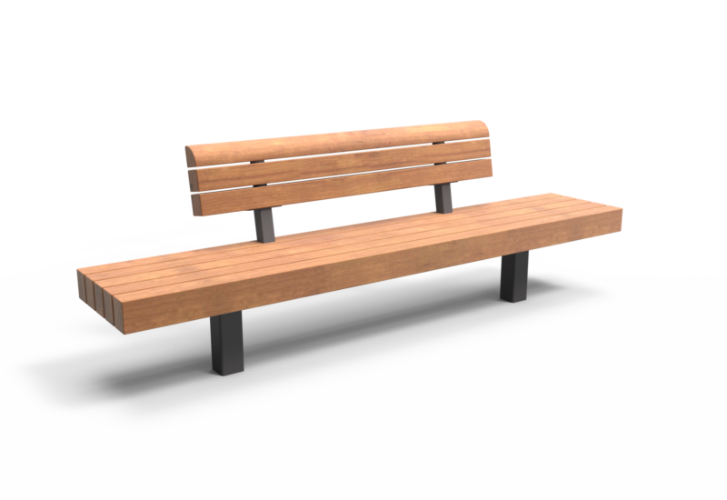 Rendering Plane Einzelsitz mit Rückenlehne B Parkbänke Grijsen