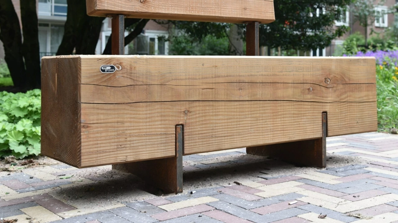 Buitenbank Pure Eco douglas met rugleuning 1500 3