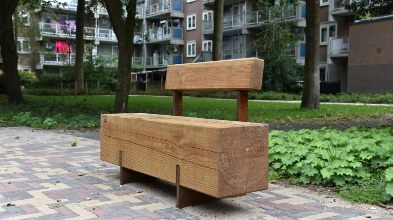 Buitenbank Pure Eco douglas met rugleuning 1500 5