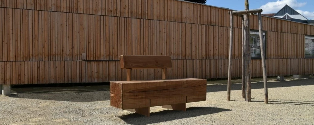 Buitenbank Pure Eco enkelzits met rugleuning 1500