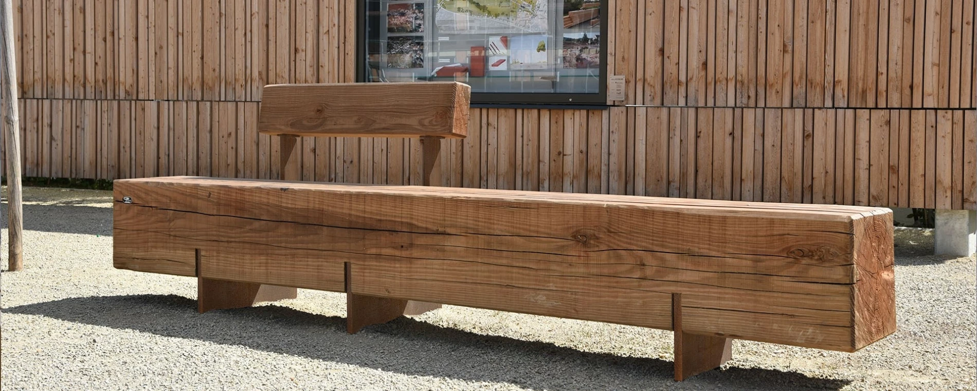 Buitenbank Pure Eco enkelzits met rugleuning 3000
