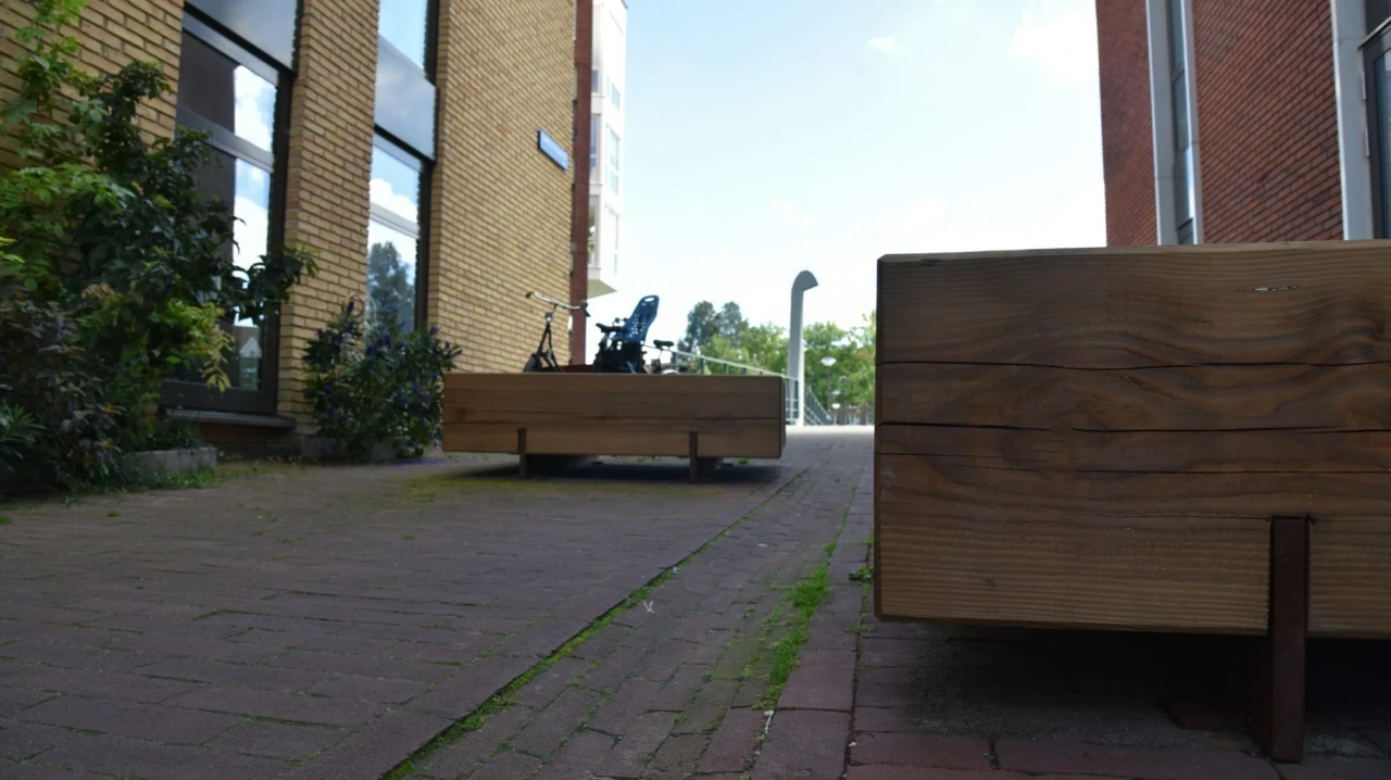 Buitenbank Pure Eco Douglas poef 1500 3