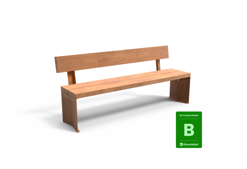 Productrender Quadrat Eco enkelzits met rugleuning Grijsen label B