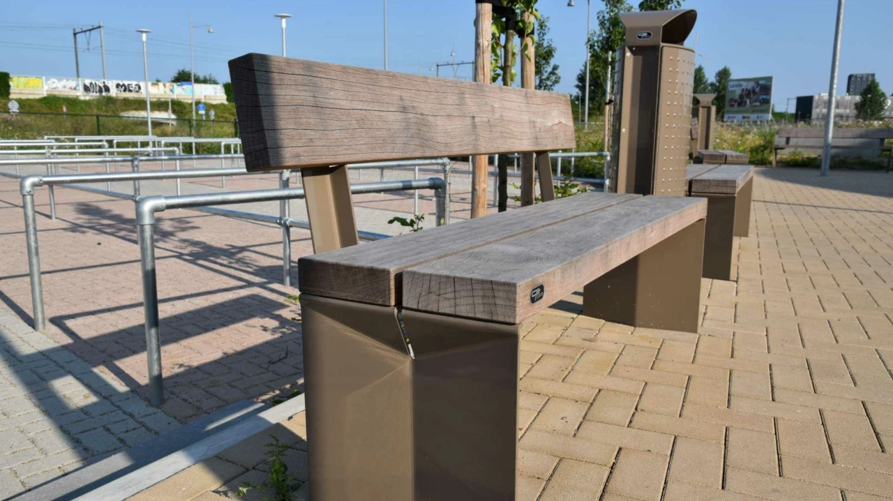 Buitenbank Quadrat enkelzits met rugleuning