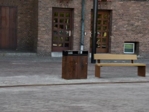 Buitenbank Quadrat enkelzits met rugleuning