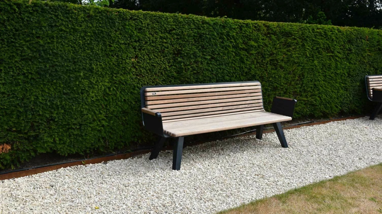 Buitenbank Retro enkelzits met rugleuning