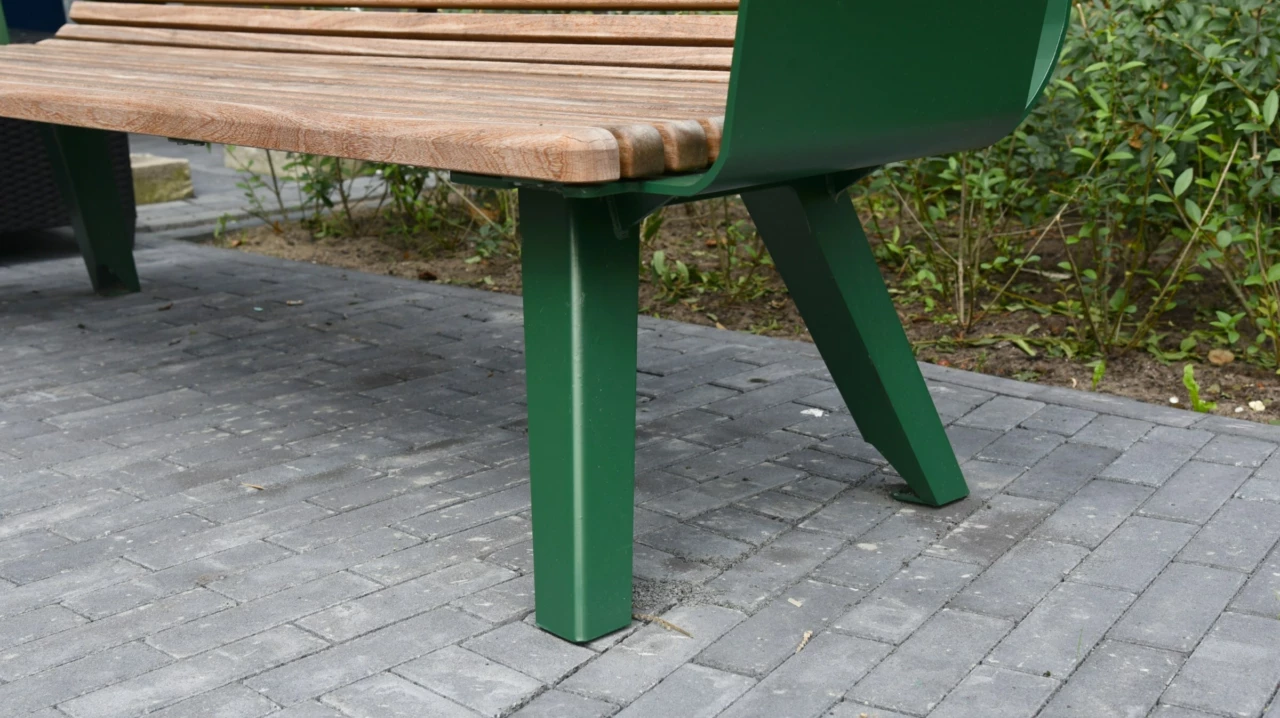 Buitenbank Retro enkelzits met rugleuning 2