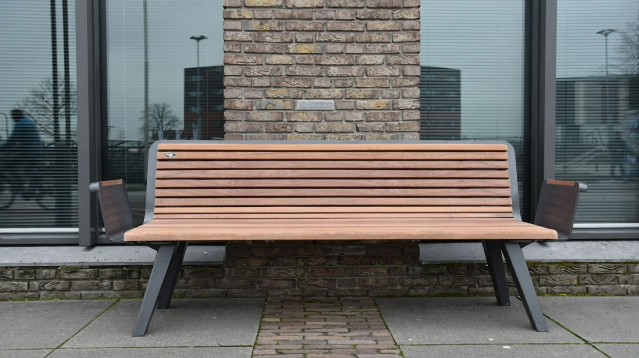 Buitenbank Retro enkelzits met rugleuning