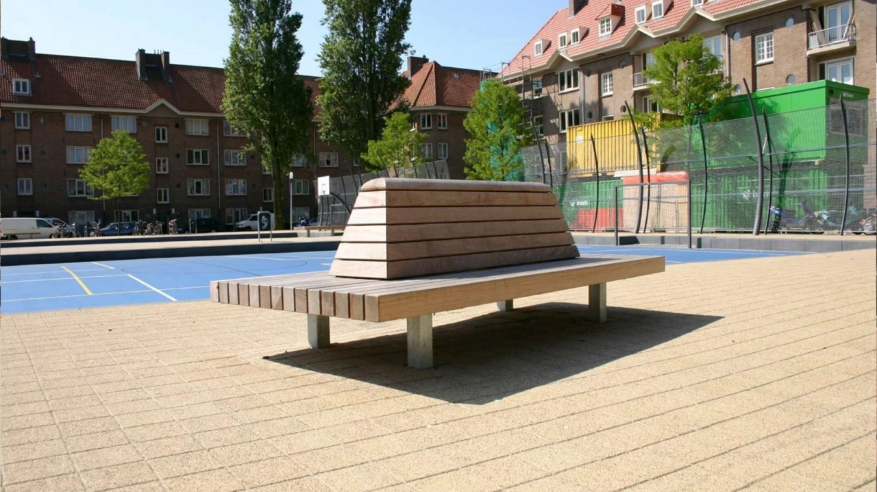 Rendering Tail (kleine Rückenlehne) Parkbänke Grijsen