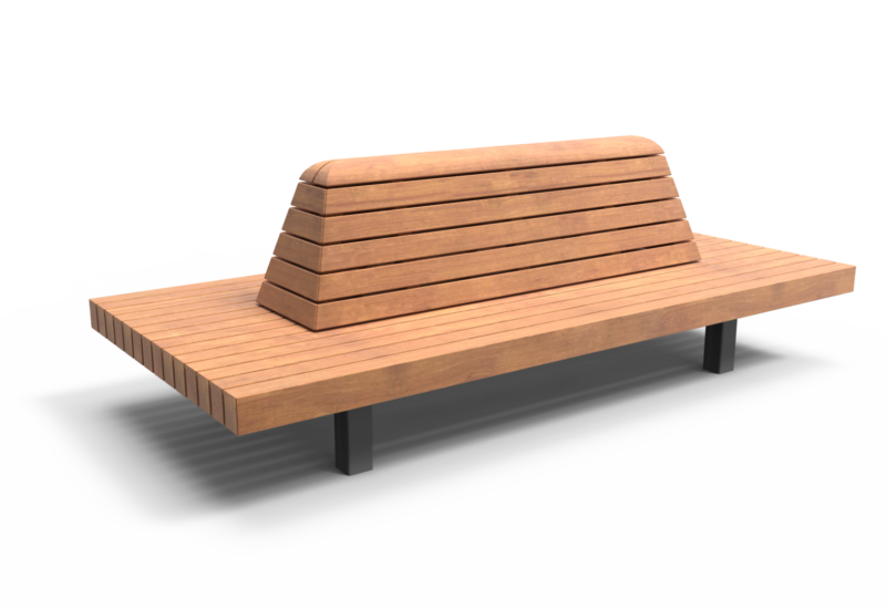 Rendering Tail (kleine Rückenlehne) Parkbänke Grijsen